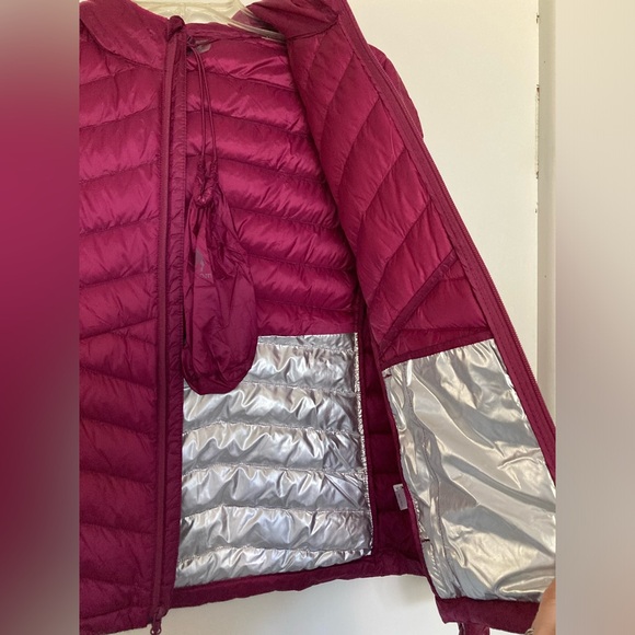 NWT Golden Camel Lightweight Packable Puffer Down Jacket w Hood- M Dark Magenta - Picture 5 of 9